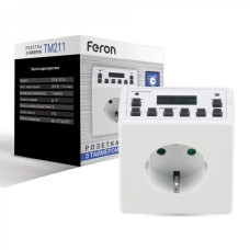 Розетка з таймером Feron TM211 75х76х78 мм iz16827