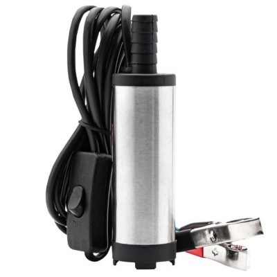 Насос электрический погружной для перекачки топлива дизеля No Brand помпа 12 V 14.7x3.8 см Серо-черный (2104618545)