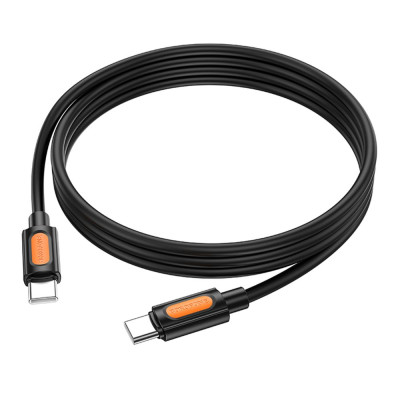 Кабель синхронізації Borofone BX114 Silicone Type-C to Type-C 60W/3A 1 м Black (35940_3605850)