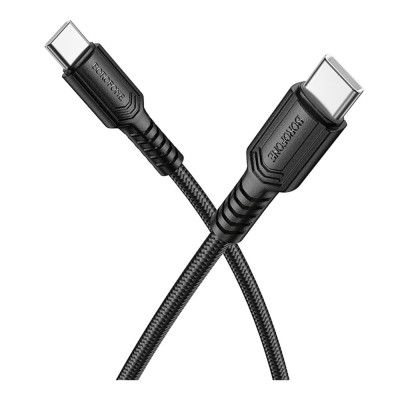 Кабель синхронізації Borofone BX116 Nylon Type-C to Type-C 60W/3A 1м Black (37160_3610584) Кабель синхронізації Borofone BX116 Nylon Type-C to Type-C 60W/3A 1м Black (37160_3610584)