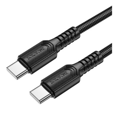 Кабель синхронізації Borofone BX116 Nylon Type-C to Type-C 60W/3A 1м Black (37160_3610584) Кабель синхронізації Borofone BX116 Nylon Type-C to Type-C 60W/3A 1м Black (37160_3610584)