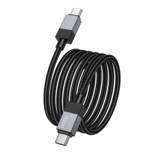 Кабель синхронизации Hoco X110 Nylon braided Type-C to Type-C 60W/3A 1 м Black (36887_3609473)