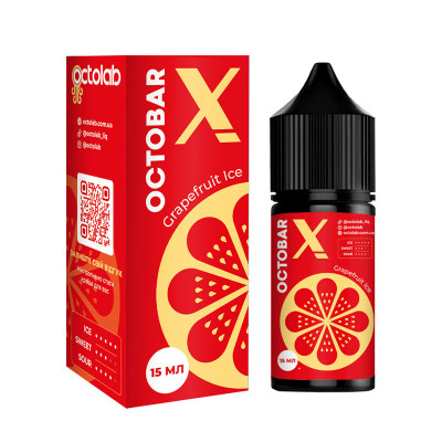 Набор компонентов для самозамеса солевой жидкости Octobar X Grapefruit Ice Грейпфрут Айс 0-65 мг 30 мл (17896)