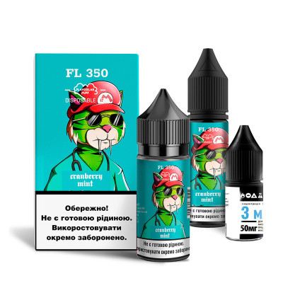 Набір компонентів для самозамісу сольової рідини FlavorLab FL350 30 мл Cranberry Mint 0-50 мг (17909)