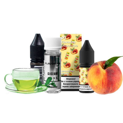 Набор компонентов для самозамеса солевой жидкости FlavorLab P1 Green Tea Peach Зеленый чай персик 0-50 мг 10 мл (17918) Набор компонентов для самозамеса солевой жидкости FlavorLab P1 Green Tea Peach Зеленый чай персик 0-50 мг 10 мл (17918)