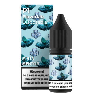 Набір компонентів для самозамісу сольової рідини FlavorLab P1 Mint Menthol М'ята Ментол 0-50 мг 10 мл (17919)