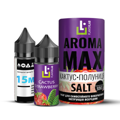 Набір компонентів для самозамісу сольової рідини FlavorLab Aroma Max Кактус-Полуниця 0-65 мг 30 мл (17930)