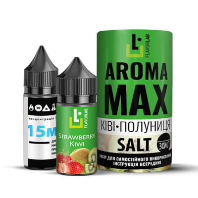 Набір компонентів для самозамісу сольової рідини FlavorLab Aroma Max Ківі-Полуниця 0-65 мг 30 мл (17934)
