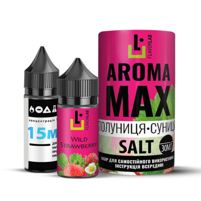 Набір компонентів для самозамісу сольової рідини FlavorLab Aroma Max Полуниця Суниця 0-65 мг 30 мл (17936)