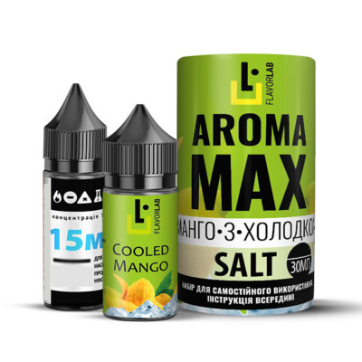 Набір компонентів для самозамішування сольової рідини FlavorLab Aroma Max Манго з холодком 0-65 мг 30 мл (17937)