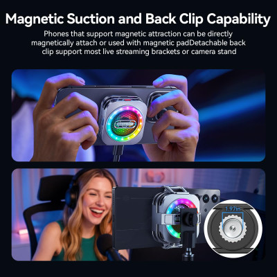 Полупроводниковый радиатор-вентилятор кулер для смартфона Nubia RedMagic Magnetic Cooler 6 Pro Серебристый