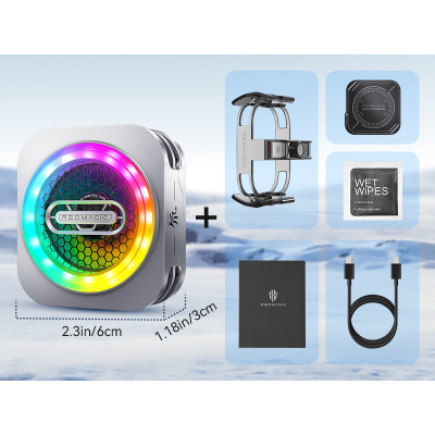 Полупроводниковый радиатор-вентилятор кулер для смартфона Nubia RedMagic Magnetic Cooler 6 Pro Серебристый