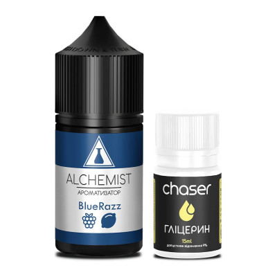 Набір компонентів для самозамісу сольової рідини Chaser Alchemist Blue Razz Блакитна малина 0-50 мг 30 мл (18084-hbr)