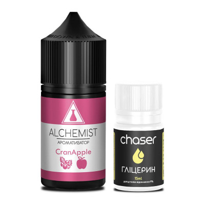 Набор компонентов для самозамеса солевой жидкости Chaser Alchemist Cran Apple Яблоко Клюква 0-50 мг 30 мл (18086-hbr)