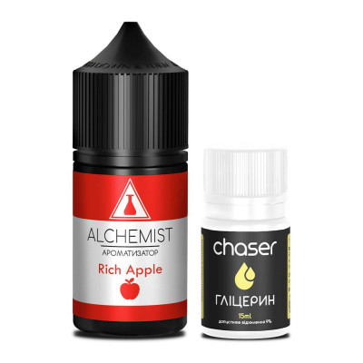 Набор компонентов для самозамеса солевой жидкости Chaser Alchemist Rich Apple Яблоко 0-50 мг 30 мл (18094-hbr)