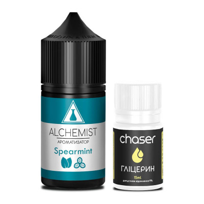 Набор компонентов для самозамеса солевой жидкости Chaser Alchemist Spearmint Мятная Жвачка 0-50 мг 30 мл (18095-hbr)