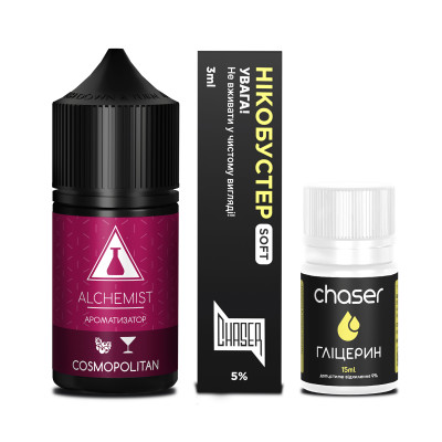 Набор компонентов для самозамеса солевой жидкости Chaser Alchemist FL Cosmopolitan Клюква Холодок 0-50 мг 30 мл (18098-hbr)
