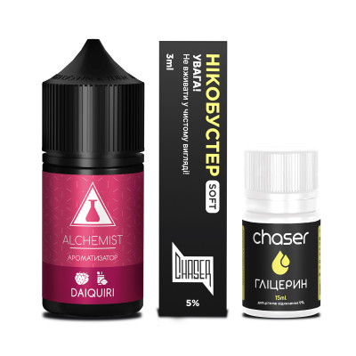 Набор компонентов для самозамеса солевой жидкости Chaser Alchemist FL Daiquiri Клубника с Лимоном 0-50 мг 30 мл (18099-hbr)