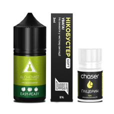 Набір компонентів для самозамісу сольової рідини Chaser Alchemist FL Easy Peasy Ягоди Персик Яблуко 0-50 мг 30 мл (18100-hbr)