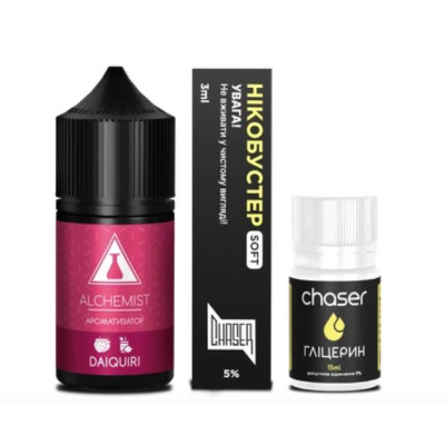 Набор компонентов для самозамеса солевой жидкости Chaser Alchemist FL Mojo Малина Черника Персик 0-50 мг 30 мл (18101-hbr)