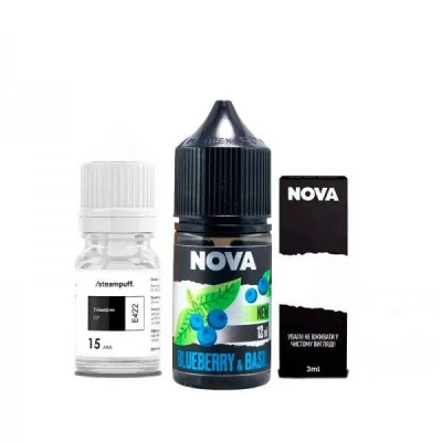 Набір компонентів для самозамісу сольової рідини Nova Blueberry Basil Чорниця Базилік 0-50 мг 30 мл (18073-hbr)