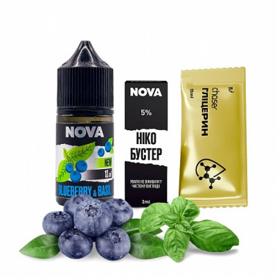 Набір компонентів для самозамісу сольової рідини Nova Blueberry Basil Чорниця Базилік 0-50 мг 30 мл (18073-hbr) Набір компонентів для самозамісу сольової рідини Nova Blueberry Basil Чорниця Базилік 0-50 мг 30 мл (18073-hbr)
