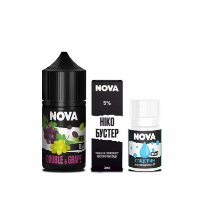 Набор компонентов для самозамеса солевой жидкости Nova Double Grape Виноград 0-50 мг 30 мл (18078-hbr)