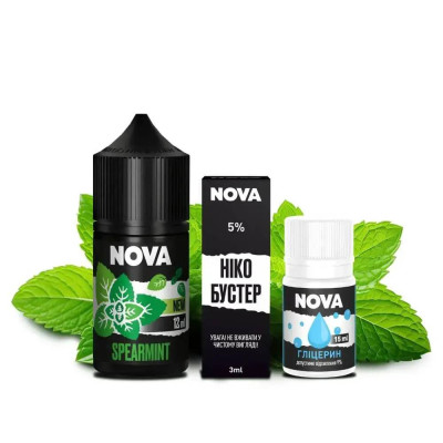 Набір компонентів для самозамісу сольової рідини Nova 30 мл Spearmint 0-50 мг (18081-hbr) Набір компонентів для самозамісу сольової рідини Nova 30 мл Spearmint 0-50 мг (18081-hbr)