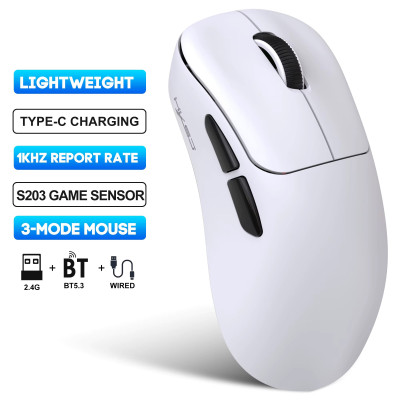 Мышь беспроводная HXSJ T700 с аккумулятором 2.4G+Bluetooth+Wired Белый Мышь беспроводная HXSJ T700 с аккумулятором 2.4G+Bluetooth+Wired Белый