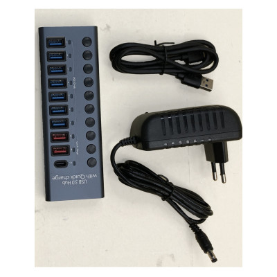 Концентратор Digital 7 Port USB 3.0 PD Серый (HUB985D) Концентратор Digital 7 Port USB 3.0 PD Серый (HUB985D)