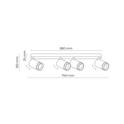 Спот TK Lighting Jet 74x5.5x15 см Білий (TK6917) Спот TK Lighting Jet 74x5.5x15 см Білий (TK6917)