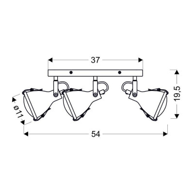 Спот Candellux Crodo 54x19 см Серый (93-71125) Спот Candellux Crodo 54x19 см Серый (93-71125)
