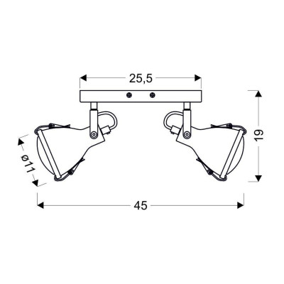 Спот Candellux Crodo 45x19 см Сірий (92-71118) Спот Candellux Crodo 45x19 см Сірий (92-71118)
