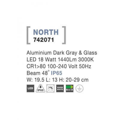 Уличный прожектор Nova Luce Inside 19.5x20 см Серый (Nova742071) Уличный прожектор Nova Luce Inside 19.5x20 см Серый (Nova742071)