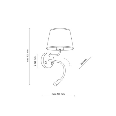 Бра TK Lighting Maja 40x19 см Чорний (TK10081)