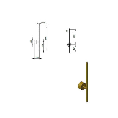 Бра PikArt Lights Line 9.2x60 см Латунь (26301-23) Бра PikArt Lights Line 9.2x60 см Латунь (26301-23)