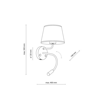 Бра TK Lighting Maja 40x19 см Чорний (TK10203) Бра TK Lighting Maja 40x19 см Чорний (TK10203)