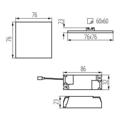Точечный светильник Kanlux Arel 7.6x7.6x2.3 см Белый (Kan29583) Точечный светильник Kanlux Arel 7.6x7.6x2.3 см Белый (Kan29583)