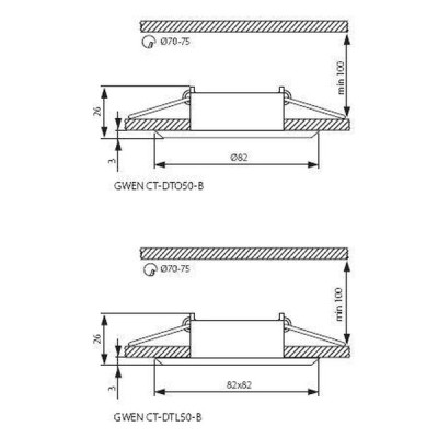 Точечный светильник Kanlux Gwen 8.2x8.2x0.3 см Черный (Kan18530) Точечный светильник Kanlux Gwen 8.2x8.2x0.3 см Черный (Kan18530)