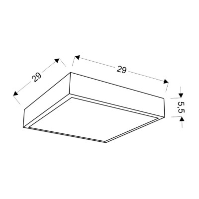 Стельовий світильник Candellux Luxan 29x29x5.5 см Чорний (10-06677) Стельовий світильник Candellux Luxan 29x29x5.5 см Чорний (10-06677)