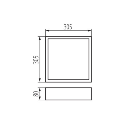 Потолочный светильник Kanlux Mersa 30.5x30.5x8 см Бело-черный (Kan29050)
