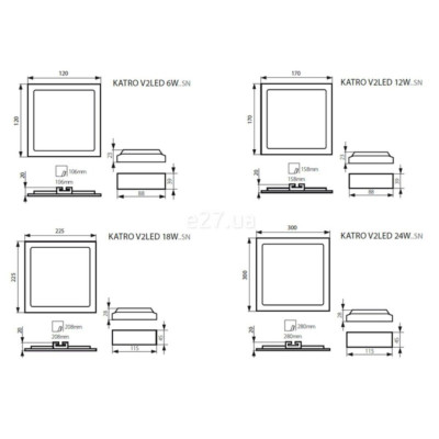 Потолочный светильник Kanlux Katro 30x30x2 см Белый (Kan28945) Потолочный светильник Kanlux Katro 30x30x2 см Белый (Kan28945)