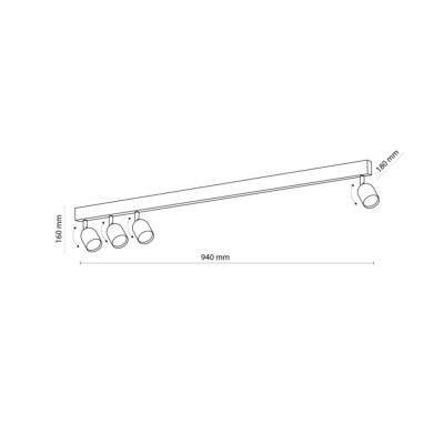 Спот TK Lighting Top 18x94x16 см Чорний (TK4761) Спот TK Lighting Top 18x94x16 см Чорний (TK4761)