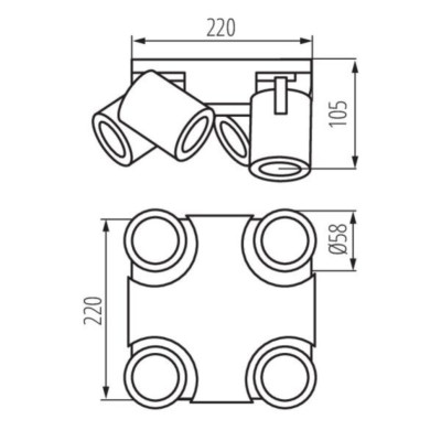 Спот Kanlux Laurin 22x22x10.5 см Черный (Kan29129) Спот Kanlux Laurin 22x22x10.5 см Черный (Kan29129)