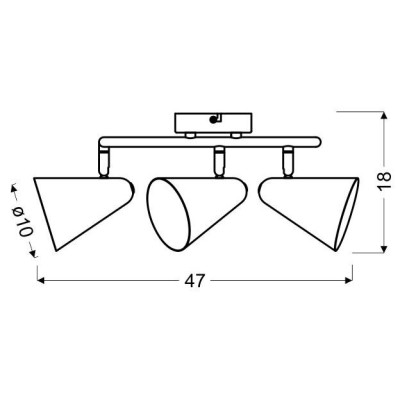 Спот Candellux Amor 47x18 см Сірий (98-63359) Спот Candellux Amor 47x18 см Сірий (98-63359)