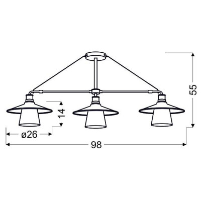 Люстра Candellux Loft 98x55 см Чорний (33-43115) Люстра Candellux Loft 98x55 см Чорний (33-43115)