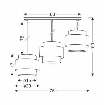 Люстра Candellux Twin 75x100 см Чорний (33-17895) Люстра Candellux Twin 75x100 см Чорний (33-17895)