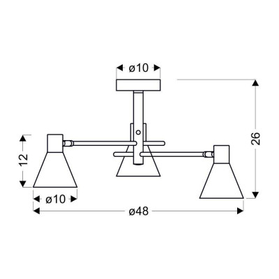Люстра Candellux Less 48x26 см Чорно-золотистий (33-70975) Люстра Candellux Less 48x26 см Чорно-золотистий (33-70975)