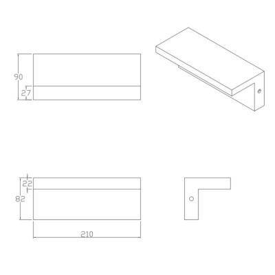 Вуличний світильник Polux Теза 9x21x8.2 см Чорний (Pol324047)