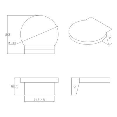 Вуличний світильник Polux Теза 18.3x18x8.3 см Чорний (Pol324023)